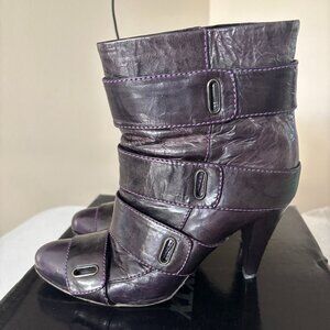 Miss Sixty Vania Vintage Purple Buckle Straps Boots Booties Size 8